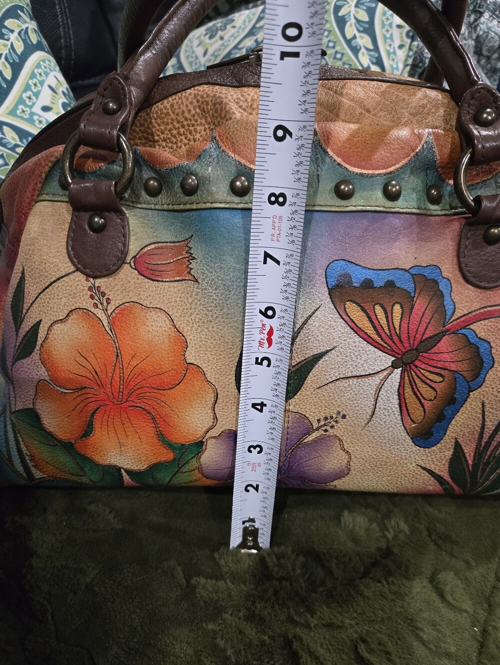 Awesome Anuschka Hand-Painted Floral Butterfly Satchel – Multicolor. GUC - Picture 14 of 16